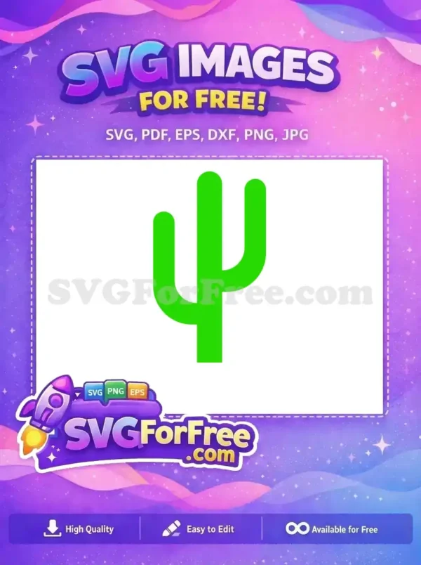 A simple, vibrant green cactus icon, a fantastic free design for your digital and print projects. Get this free SVG today!