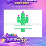 Free Green Moroccan Pattern Free Pink Flower Cactus Summer Free SVG - Instant Download