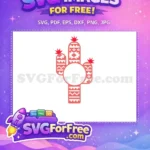 Free Tribal Pattern Cactus Free Monogram Frame Southwestern Desert Plant Free SVG - Instant Download