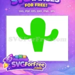 Free Bright Green Cactus Free Simple Cartoon Style Desert Free SVG - Instant Download