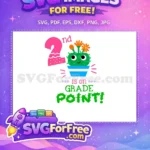 Free Smiling Cactus Free Pink Polka Second Grade Free SVG - Instant Download