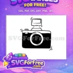 Free Retro Camera Silhouette Free Hand-Drawn Photography Hobby Free SVG - Instant Download
