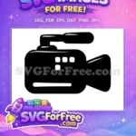 Free Black Camcorder Silhouette Free Video Recording Icon Filmmaker Free SVG - Instant Download