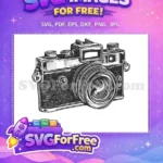 Free Vintage Camera Silhouette Free Black and White Photography Design Free SVG - Instant Download