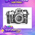 Free Vintage Camera Free Black and White Camera Silhouette Free SVG - Instant Download