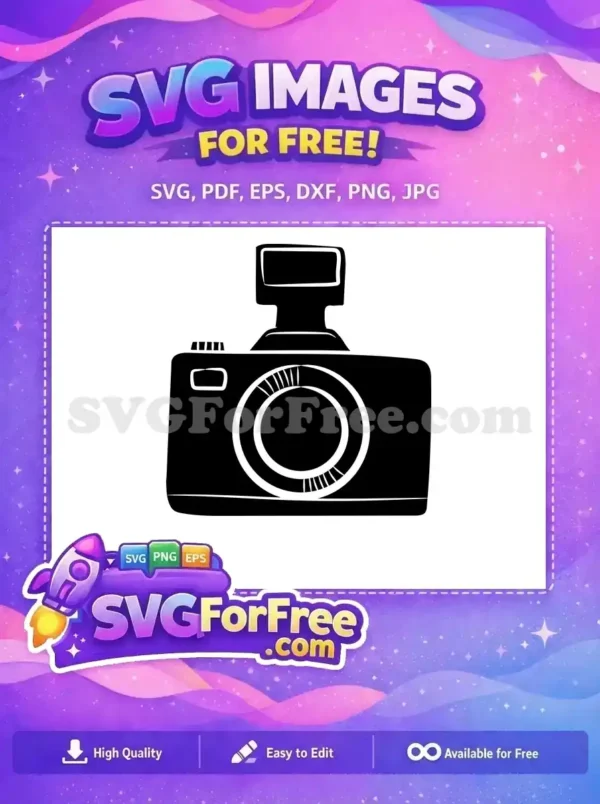 Download this free vintage camera SVG, a charming and versatile design for all your creative projects, completely free.