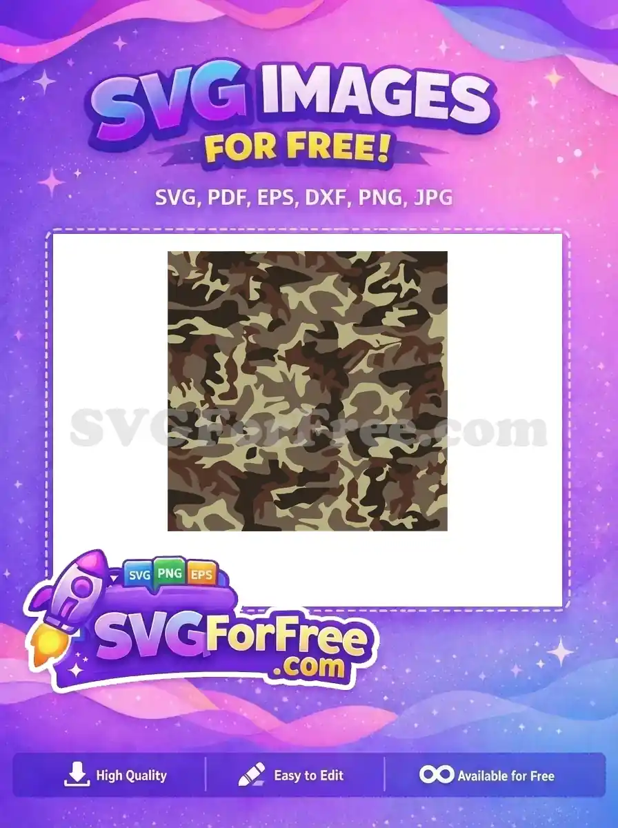 Free digital camouflage pattern design, perfect for military-themed projects. Seamless, high-quality, and versatile free SVG.
