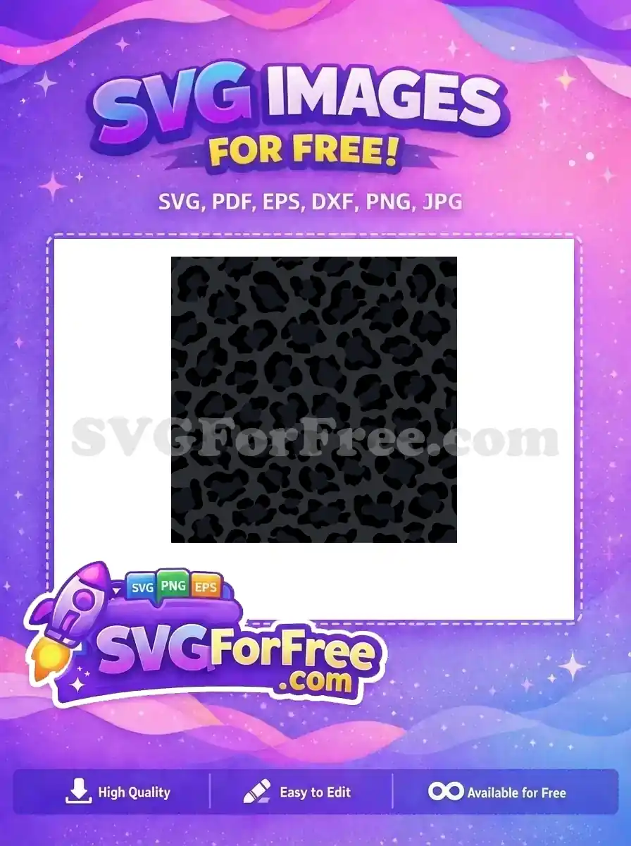 This free dark leopard print SVG offers a sleek, modern aesthetic for backgrounds and textiles. A high-quality free design.