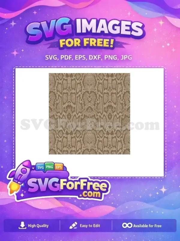 Free Snake Skin Pattern SVG – Exotic Brown Animal Print A free seamless brown snake skin pattern, ideal for textile, decor, or digital art. Download this free SVG design!