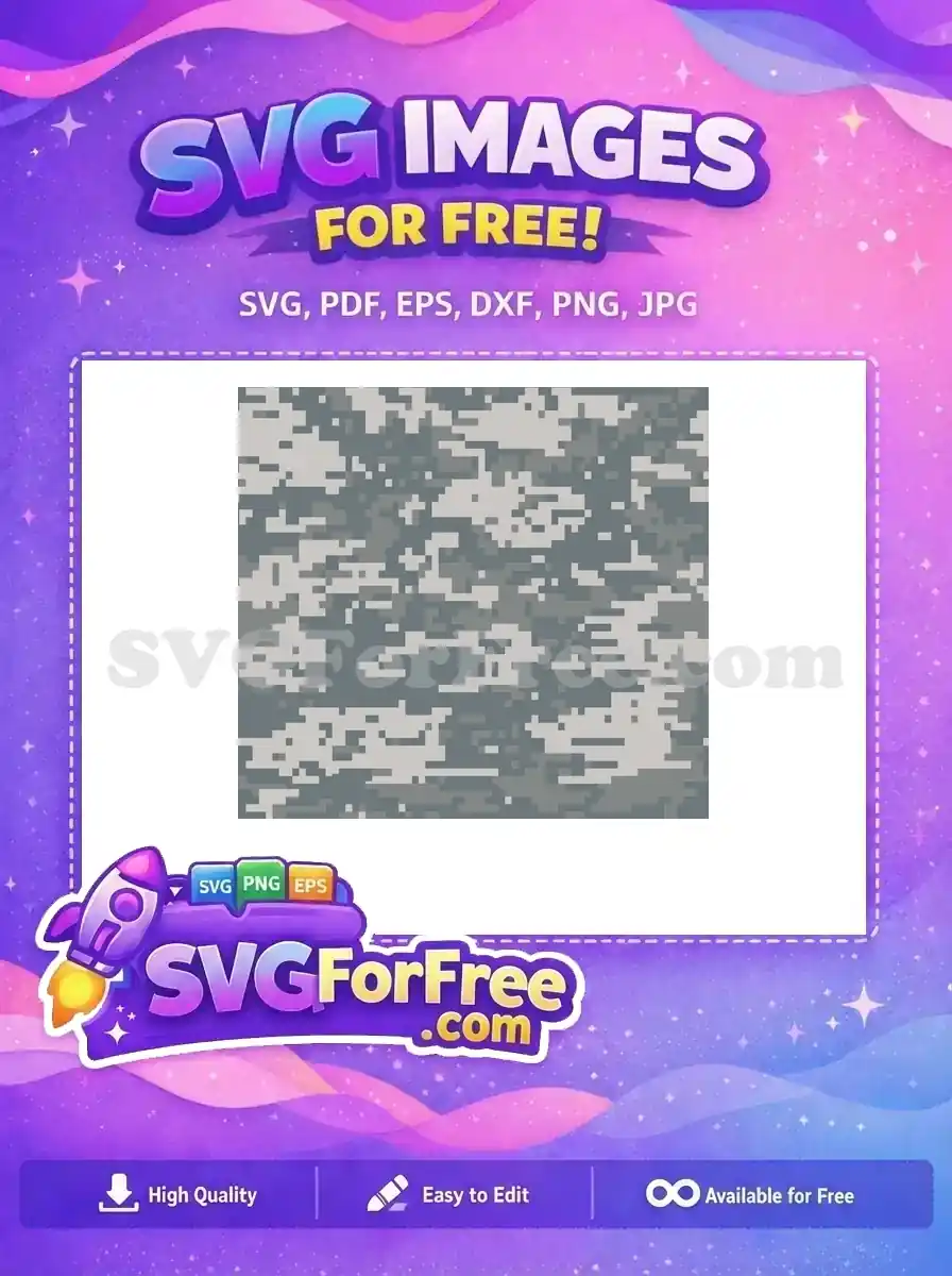 A free digital camouflage pattern featuring varying shades of grey and green, ideal for military-themed designs.