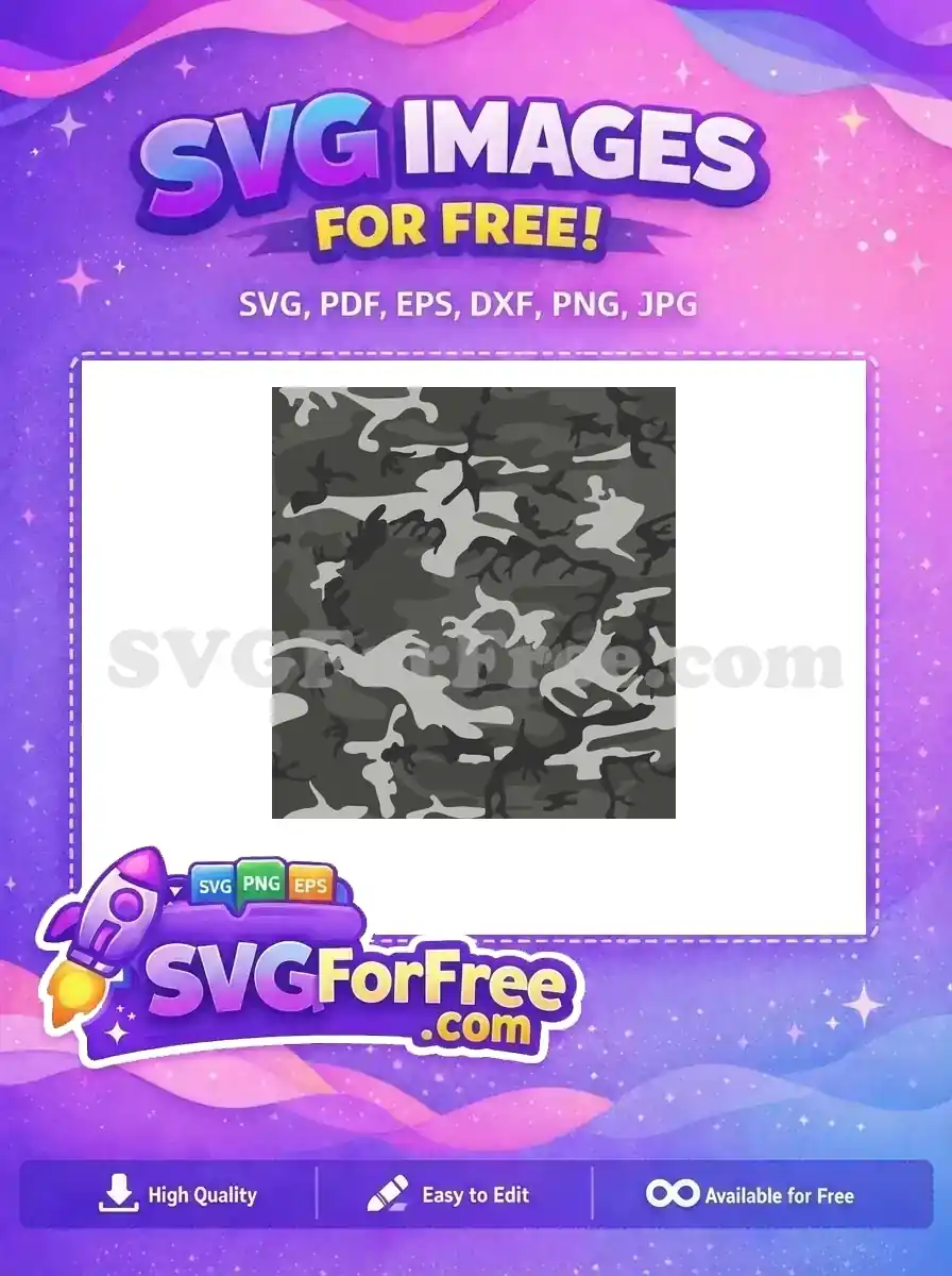 Download this free urban gray camouflage pattern, a versatile SVG design for backgrounds and creative projects. Free download!
