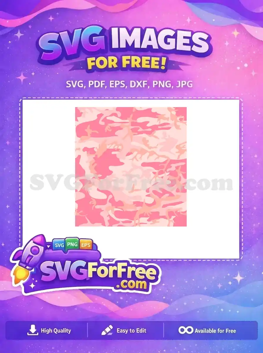 Explore this free design: a full pink camouflage pattern, ideal for diverse creative projects. Download this free SVG!