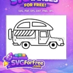 Free Vintage Camper Van Free Bold Black Outline Camper Trailers Free SVG - Instant Download
