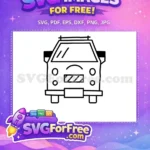 Free Line Art Camper Free Front View Icon Trailer Free SVG - Instant Download