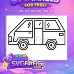Free Line Art Van Free Boxy Camper Design Travel Trailers Icon Free SVG - Instant Download