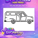 Free Camper Van Line Art Free Recreational Vehicle Icon Travel Free SVG - Instant Download