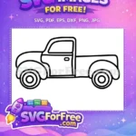 Free Classic Pickup Truck Free Simple Line Art Camper Hauler Free SVG - Instant Download