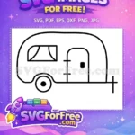 Free Vintage Camper Trailer Free Simple Line Art Travel Icons Set Free SVG - Instant Download
