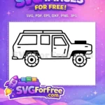 Free Rugged Off-Road Vehicle Free Line Art Icon Camper Trailers Set Free SVG - Instant Download