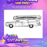 Free Station Wagon with Canoe Free Line Art Camper Icon Free SVG - Instant Download