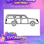 Free Vintage Station Wagon Free Black Line Art Camper Trailers Icon Free SVG - Instant Download