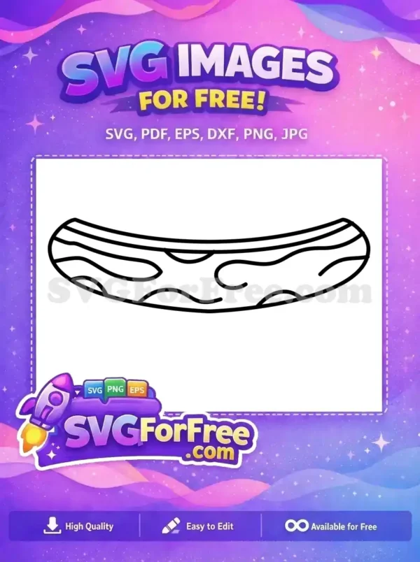 A free abstract mouth design featuring bold black outlines and wavy internal patterns, ideal for diverse creative projects. Download this free SVG now!