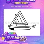 Free Sailboat Line Art Free Black and White Sailing Free SVG - Instant Download