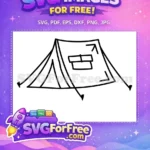 Free Camping Tent Outline Free Black Line Art Camping Adventure Free SVG - Instant Download