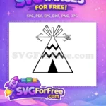 Free Teepee with Arrow Free Zigzag Pattern Camping Outline Free SVG - Instant Download