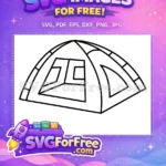 Free Dome Tent Outline Free Simple Camping Gear Outdoor Adventure Free SVG - Instant Download