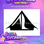 Free Number 1 Tent Outline Free Black Silhouette Camping Free SVG - Instant Download