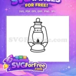 Free Vintage Lantern Outline Free Black and White Camping Gear Free SVG - Instant Download