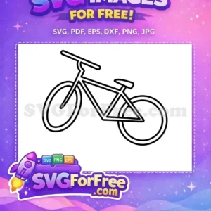 Free Bicycle Outline SVG – Simple & Versatile Design A clean, minimalist free outline of a bicycle, perfect for various design projects. This free vector is easily scalable.