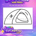 Free Camping Tent Outline Free Minimalist Black Lines Camping Adventure Free SVG - Instant Download