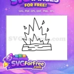 Free Campfire Sparks Outline Free Black Line Art Camping Free SVG - Instant Download