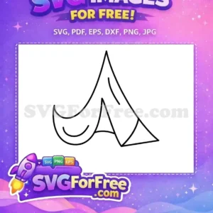 A free, clean outline SVG of a stylized letter 'A' or abstract tent, ideal for modern graphic design projects.