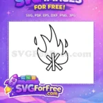 Free Campfire Outline Free Burning Firewood Camping Adventure Free SVG 2 - Instant Download