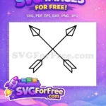 Free Crossed Black Arrows Free Outline Camping Symbol Free SVG - Instant Download