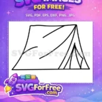 Free Hand-Drawn Tent Outline Free Classic Camping Shelter Outdoor Adventure Free SVG - Instant Download