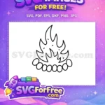 Free Campfire Outline Free Burning Flames Camping Free SVG - Instant Download