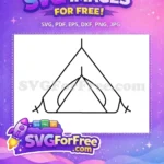 Free Camping Tent Outline Free Simple Black Lines Camping Free SVG - Instant Download