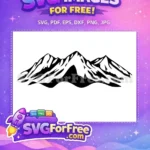 Free Snowy Peaks Free Mountain Range Camping Outline Free SVG - Instant Download