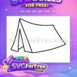 Free Camping Tent Outline Free Simple Black Lines Outdoor Adventure Free SVG - Instant Download