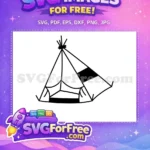 Free Teepee Tent Outline Free Hand-Drawn Lines Camping Outline Design Free SVG - Instant Download