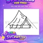 Free Camping Tent Outline Free Classic Style Camping Adventure Free SVG - Instant Download