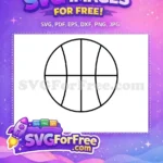 Free Basketball Outline Free Black and White Sports Ball Free SVG - Instant Download
