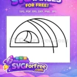 Free Camping Tent Outline Free Arched Dome Shape Outdoor Adventure Free SVG - Instant Download