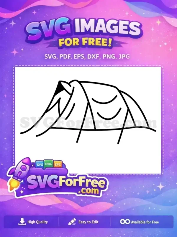 A free minimalist line art camping tent design, perfect for outdoor enthusiasts. Download this free SVG today.