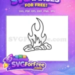 Free Campfire Flames Free Rocks Outline Camping Outline Free SVG - Instant Download