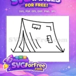Free Camping Tent Outline Free Black Doodle Patches Adventure Free SVG - Instant Download